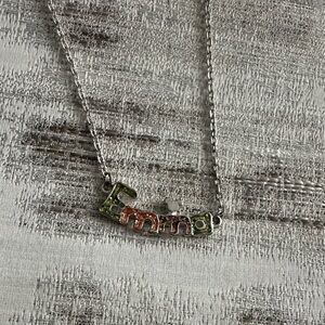 Personalized Emma Mickey Mouse Silver and Multicolor Name Necklace